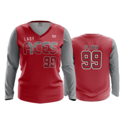 3150 WOMENS V NECK LONGSLEEVE LADY-ACES-1