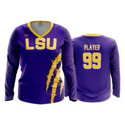 3835 WOMENS V NECK LONGSLEEVE LSU-BBALL