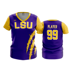 3835 WOMENS V NECK LSU-BBALL