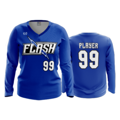 3836 WOMENS V NECK LONGSLEEVE FLASH-2024-2