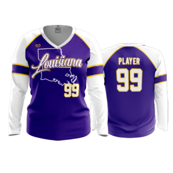 3849 WOMENS V NECK LONGSLEEVE LOUISIANA-TIGERS-1
