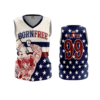3843 WOMENS V NECK SLEEVELESS BORN-FREE-2024
