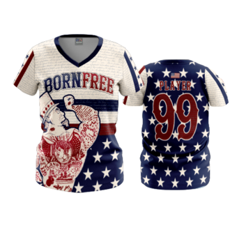 3843 WOMENS V NECK BORN-FREE-2024