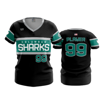 3874 WOMENS V NECK COL-SHARKS-2023-3