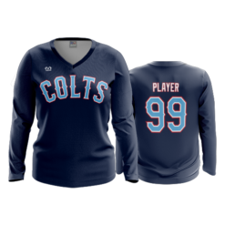 3868 WOMENS V NECK LONGSLEEVE COLTS-1