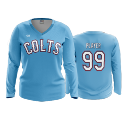 3868 WOMENS V NECK LONGSLEEVE COLTS-2