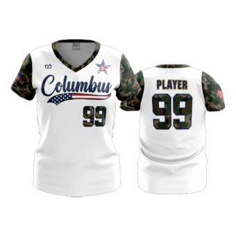 3874 WOMENS V NECK COL-SHARKS-MILITARY