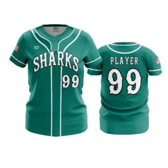 3874 WOMENS NO BUTTON SCOOP NECK COL-SHARKS-BASEBALL-2024-1