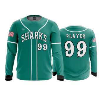 3874 MENS SPORT LONGSLEEVE COL-SHARKS-BASEBALL-2024-1