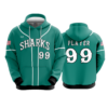 3874 UNISEX FLEECE HOODY COL-SHARKS-BASEBALL-2024-1
