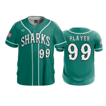 3874 MENS FULL BUTTON DOWN COL-SHARKS-BASEBALL-2024-1
