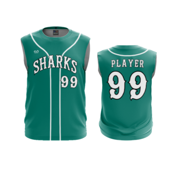 3874 MENS SPORT CREW NECK SLEEVELESS COL-SHARKS-BASEBALL-2024-1
