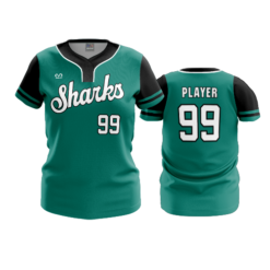 3880 WOMENS NO BUTTON SCOOP NECK COL-SHARKS-BASEBALL-2024-2