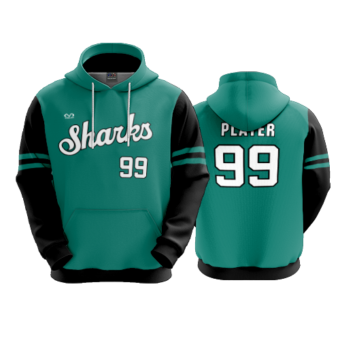3874 UNISEX FLEECE HOODY COL-SHARKS-BASEBALL-2024-2
