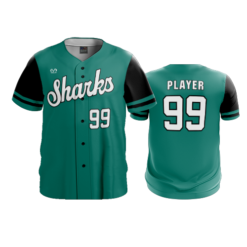 3880 MENS FULL BUTTON DOWN COL-SHARKS-BASEBALL-2024-2