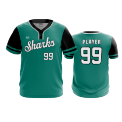3880 MENS 2 BUTTON SCOOP NECK COL-SHARKS-BASEBALL-2024-2