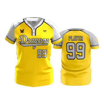 3630 WOMENS 2 BUTTON SCOOP NECK DRAGONS-BASEBALL-1