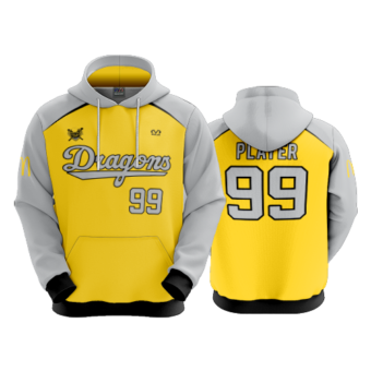 3630 UNISEX FLEECE HOODY DRAGONS-BASEBALL-1