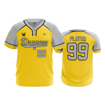 3630 MENS 2 BUTTON SCOOP NECK DRAGONS-BASEBALL-1