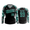3887 WOMENS V NECK LONGSLEEVE SHARKS-CAMO-1
