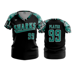 3887 WOMENS V NECK SHARKS-CAMO-1