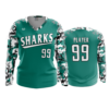 3874 WOMENS V NECK LONGSLEEVE SHARKS-CAMO-2
