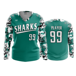 3887 WOMENS V NECK LONGSLEEVE SHARKS-CAMO-2