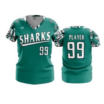 3874 WOMENS V NECK SHARKS-CAMO-2