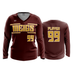 3890 WOMENS V NECK LONGSLEEVE MEIGS-MARAUDERS-1