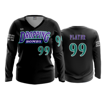 3879 WOMENS V NECK LONGSLEEVE DROPPIN-BOMBS-1