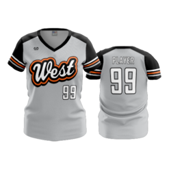 3893 WOMENS V NECK WEST-SENATORS-1
