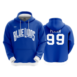 3908 UNISEX FLEECE HOODY BLUE-LIONS-BBALL