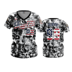 3896 WOMENS V NECK IBEW-176-2