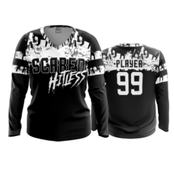 3441 WOMENS V NECK LONGSLEEVE SCARED-HITLESS-1