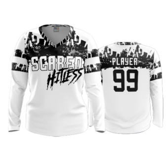 3441 WOMENS V NECK LONGSLEEVE SCARED-HITLESS-2