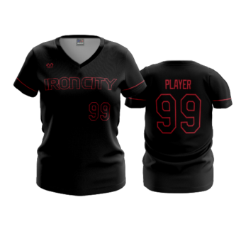 3902 WOMENS V NECK IRON-CITY-BATS-2