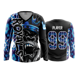 2254 WOMENS V NECK LONGSLEEVE ROYALS-1