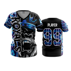 2254 WOMENS V NECK ROYALS-1