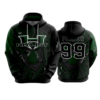 3814 UNISEX FLEECE HOODY HITLIST-BLACK-GREEN-1