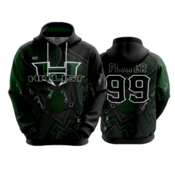 3814 UNISEX FLEECE HOODY HITLIST-BLACK-GREEN-1