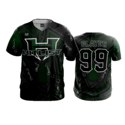 3814 MENS FULL BUTTON DOWN HITLIST-BLACK-GREEN-1