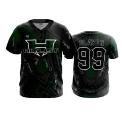 3814 MENS 2 BUTTON SCOOP NECK HITLIST-BLACK-GREEN-1