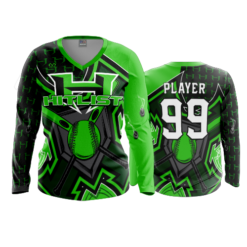 3814 WOMENS V NECK LONGSLEEVE HITLIST-BLACK-GREEN-2