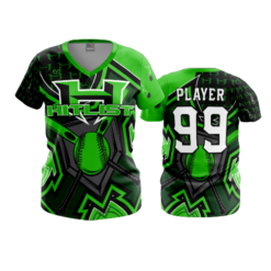 3814 WOMENS V NECK HITLIST-BLACK-GREEN-2
