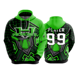3814 UNISEX FLEECE HOODY HITLIST-BLACK-GREEN-2
