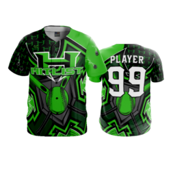 3814 MENS FULL BUTTON DOWN HITLIST-BLACK-GREEN-2