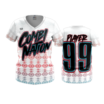 2194 WOMENS V NECK COMBO-NATION-2