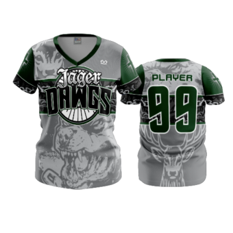 1945 WOMENS V NECK JAGER-DAWGS-2