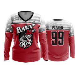 3095 WOMENS V NECK LONGSLEEVE POUNDIN-GAPS-1