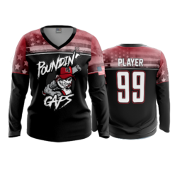 3095 WOMENS V NECK LONGSLEEVE POUNDIN-GAPS-2